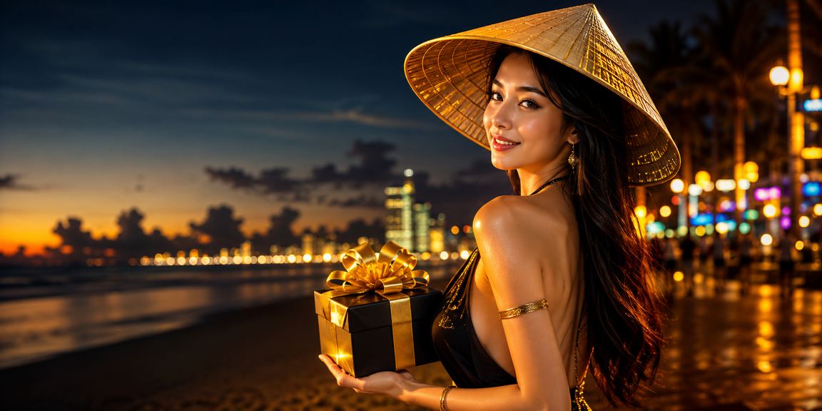 Người phụ nữ đội nón lá tại Đà Nẵng xem tỷ lệ kèo thể thao và đặt cược trực tuyến